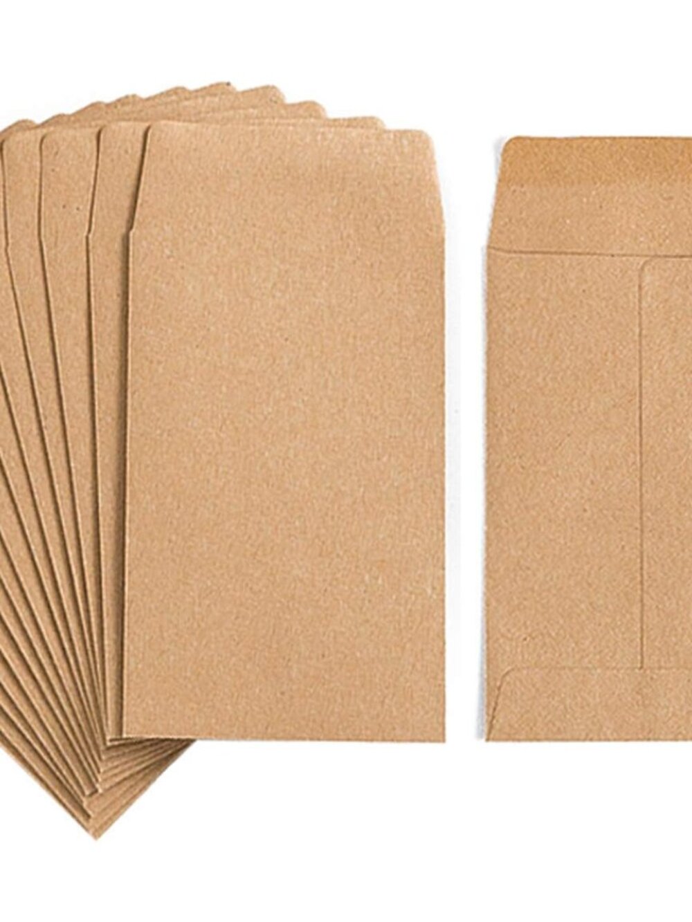 100 Pack Small Coin Envelopes Self-Adhesive Kraft Paper 2.25"×3.5"
